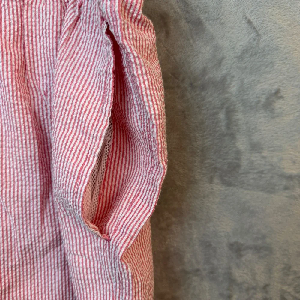 Trunks Surf‎ & Swim Co Swim Trunks Mens Seersucker XXL Pink Striped Preppy